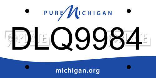 DLQ9984 Michigan License Plate