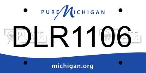 DLR1106 Michigan License Plate