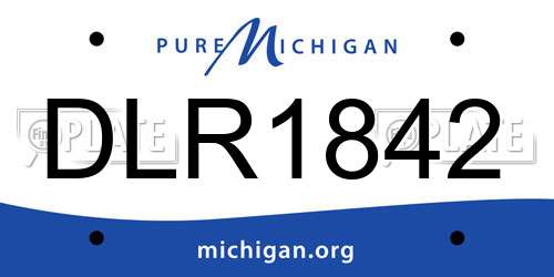 DLR1842 Michigan License Plate