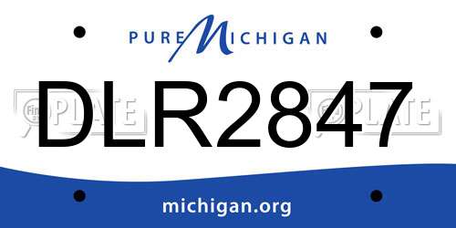 DLR2847 Michigan License Plate
