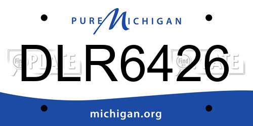 DLR6426 Michigan License Plate