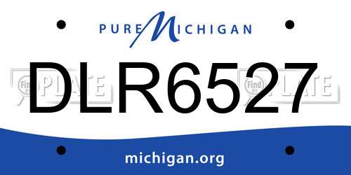 DLR6527 Michigan License Plate