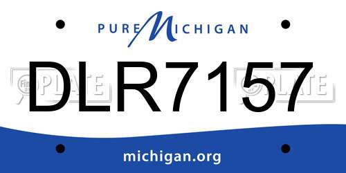 DLR7157 Michigan License Plate