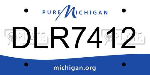 DLR7412 Michigan License Plate