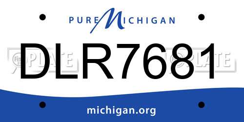 DLR7681 Michigan License Plate