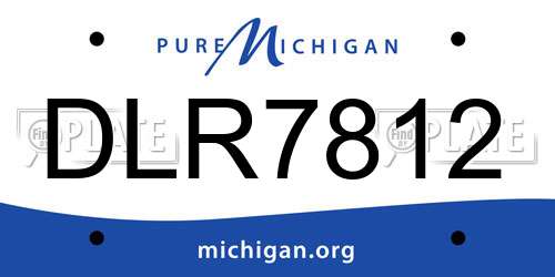 DLR7812 Michigan License Plate