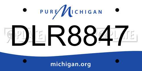 DLR8847 Michigan License Plate