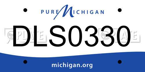 DLS0330 Michigan License Plate