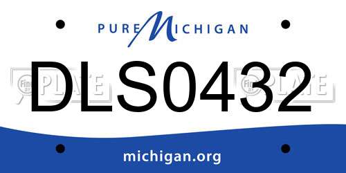 DLS0432 Michigan License Plate