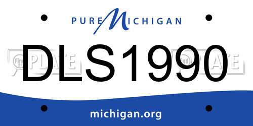 DLS1990 Michigan License Plate