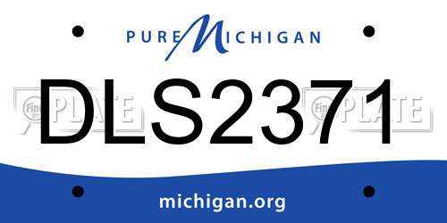 DLS2371 Michigan License Plate