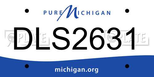 DLS2631 Michigan License Plate