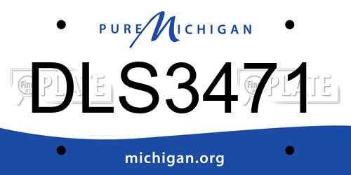 DLS3471 Michigan License Plate