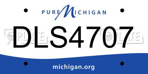 DLS4707 Michigan License Plate