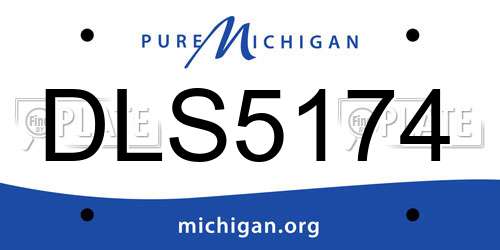 DLS5174 Michigan License Plate