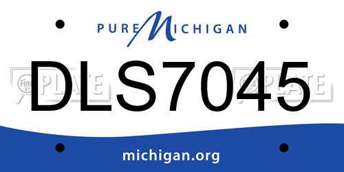DLS7045 Michigan License Plate