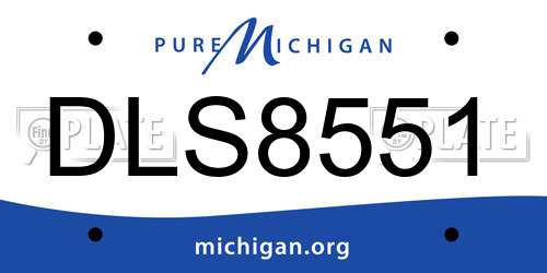DLS8551 Michigan License Plate