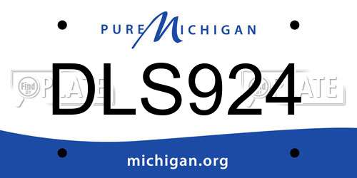DLS924 Michigan License Plate