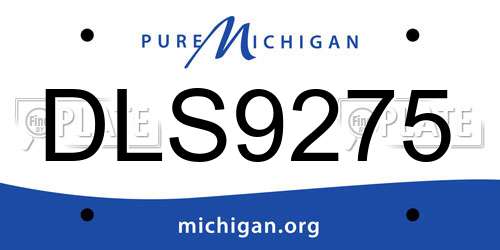 DLS9275 Michigan License Plate