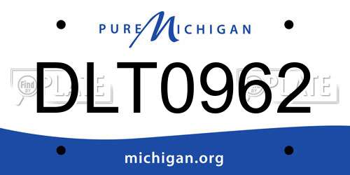 DLT0962 Michigan License Plate