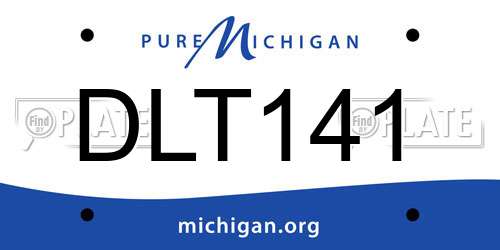 DLT141 Michigan License Plate