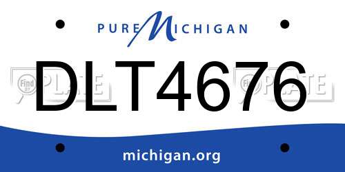 DLT4676 Michigan License Plate