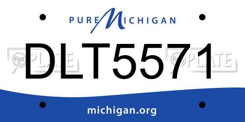 DLT5571 Michigan License Plate