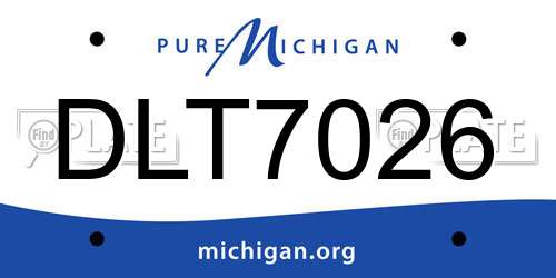 DLT7026 Michigan License Plate