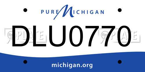 DLU0770 Michigan License Plate