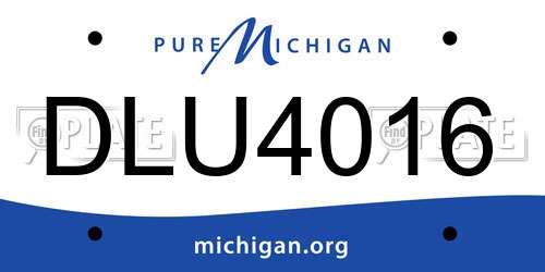 DLU4016 Michigan License Plate