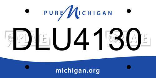 DLU4130 Michigan License Plate