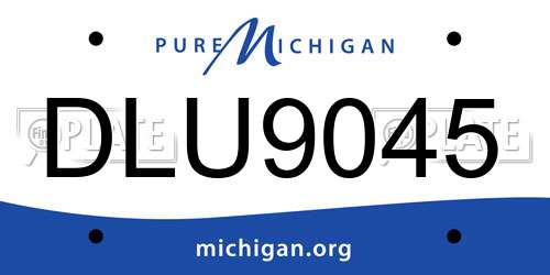 DLU9045 Michigan License Plate