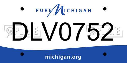 DLV0752 Michigan License Plate