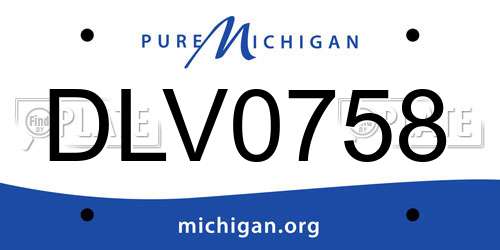 DLV0758 Michigan License Plate