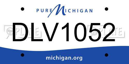 DLV1052 Michigan License Plate