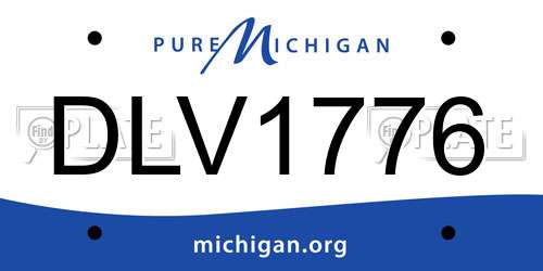 DLV1776 Michigan License Plate