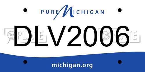 DLV2006 Michigan License Plate