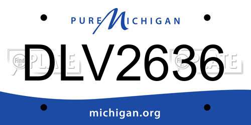 DLV2636 Michigan License Plate
