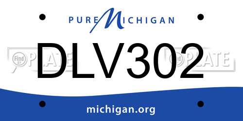 DLV302 Michigan License Plate
