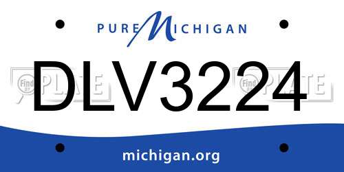 DLV3224 Michigan License Plate