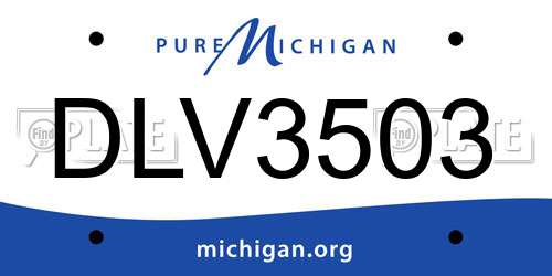 DLV3503 Michigan License Plate