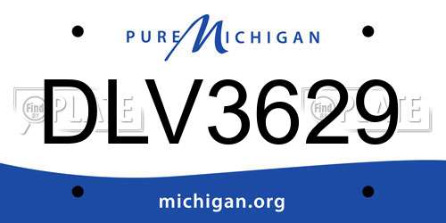 DLV3629 Michigan License Plate