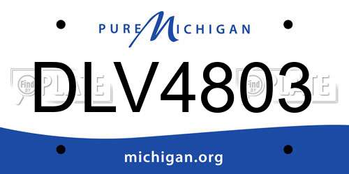 DLV4803 Michigan License Plate