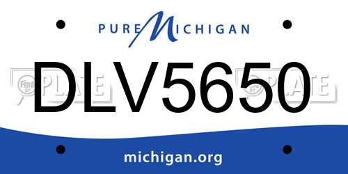 DLV5650 Michigan License Plate