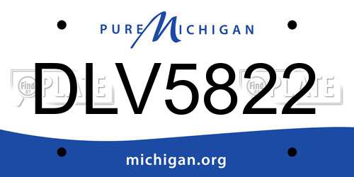 DLV5822 Michigan License Plate
