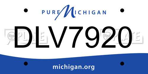 DLV7920 Michigan License Plate