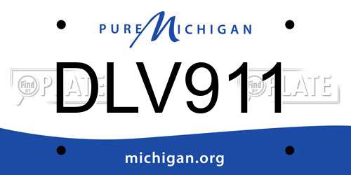 DLV911 Michigan License Plate