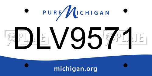DLV9571 Michigan License Plate