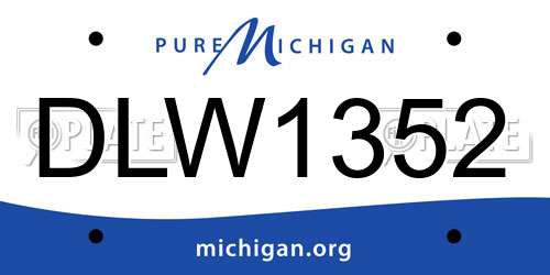 DLW1352 Michigan License Plate