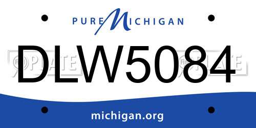 DLW5084 Michigan License Plate